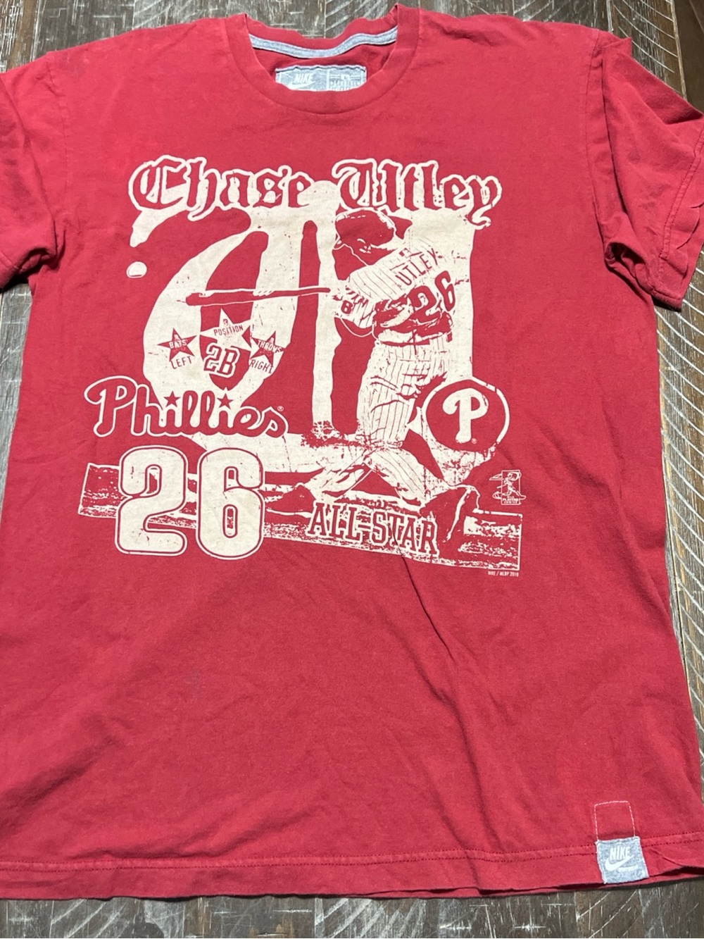 Nike Vintage Chase Utley Philadelphia Phillies #26 All-Star T-Shirt Size Small